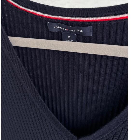 Tommy Hilfiger Knitted Midi Dress Super Stretchy Size Medium Blue White - Picture 7 of 10